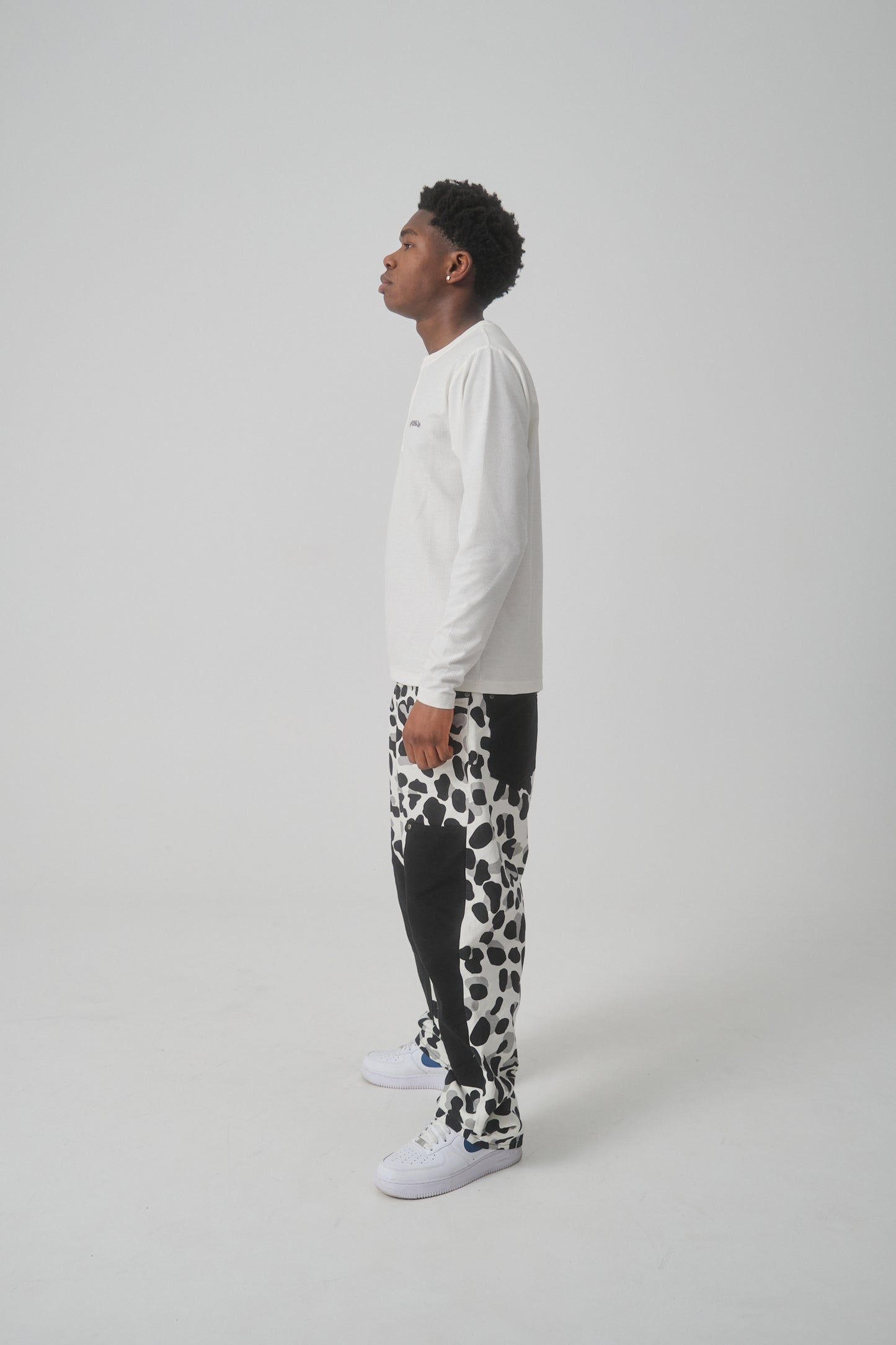 Henley Waffle Longsleeve White