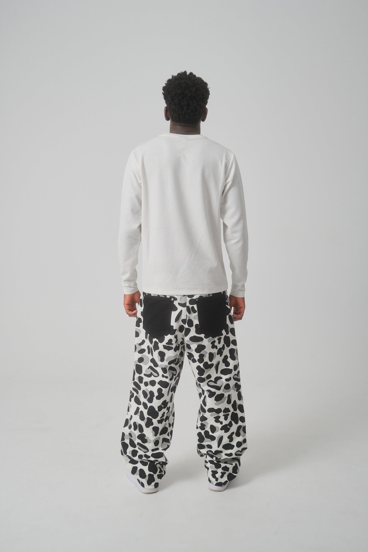 Henley Waffle Longsleeve White