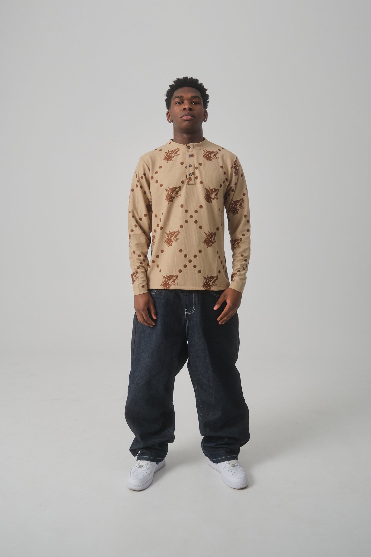 Henley Waffle Dog Longsleeve