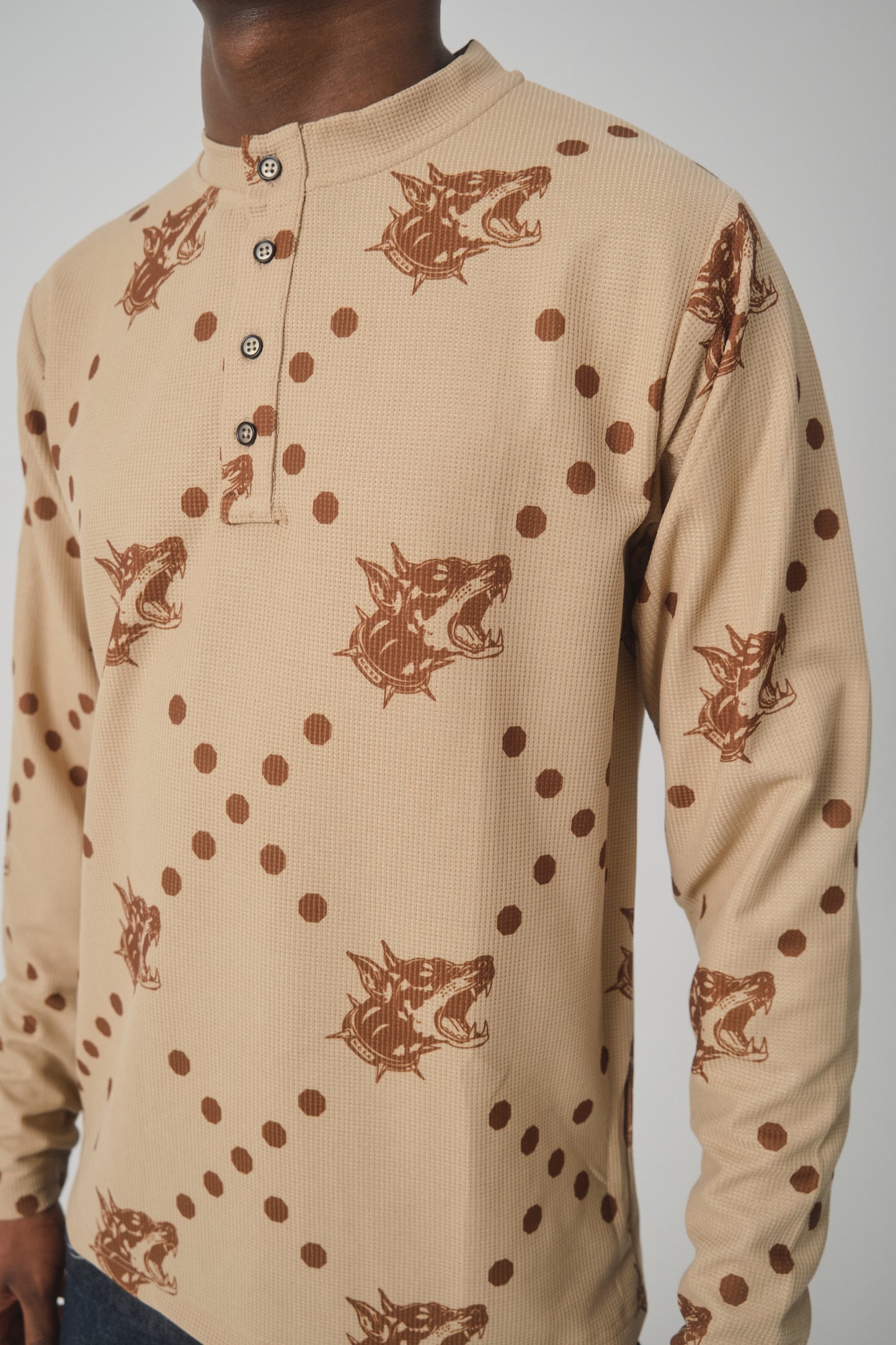 Henley Waffle Dog Longsleeve
