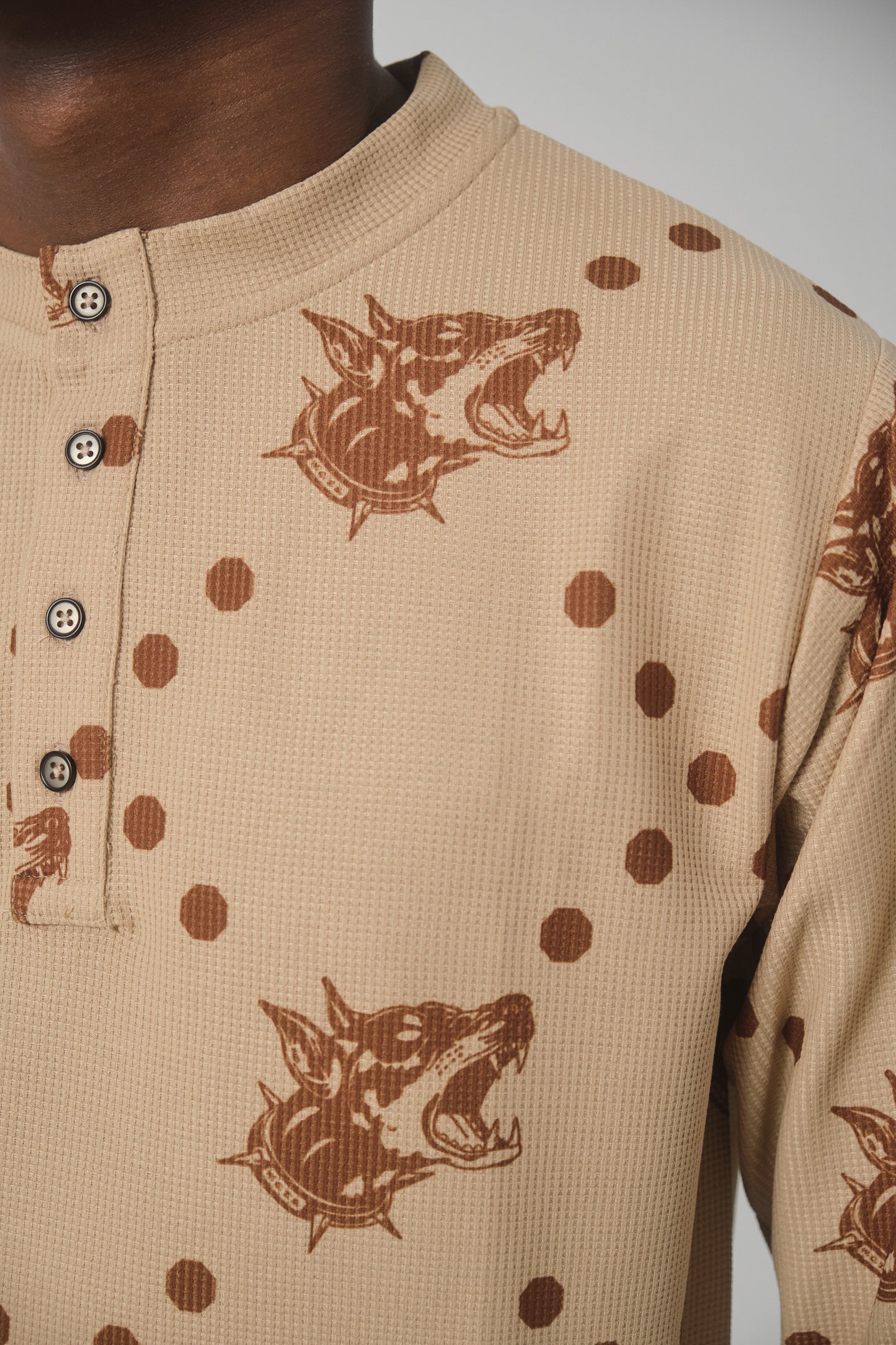 Henley Waffle Dog Longsleeve