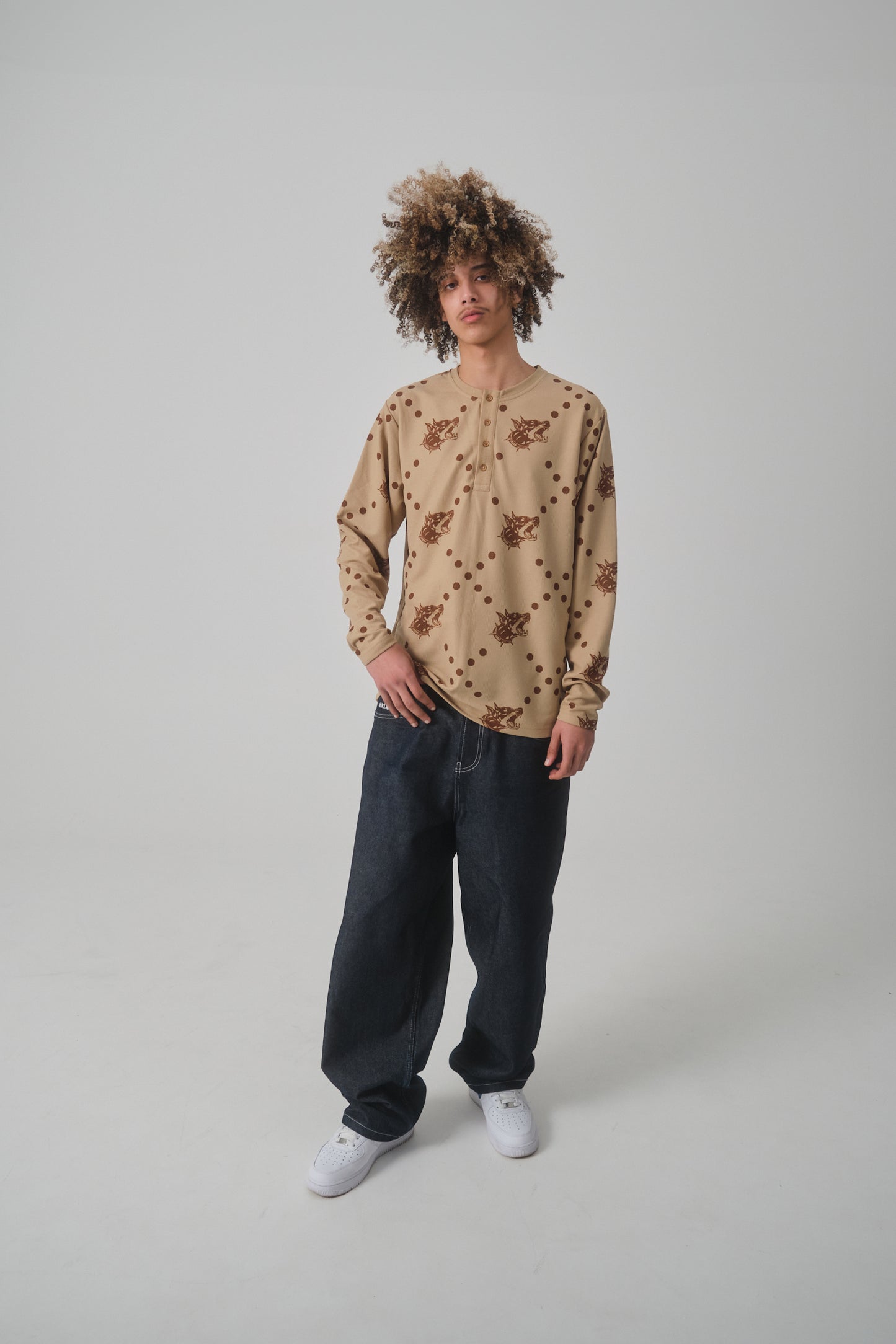 Henley Waffle Dog Longsleeve