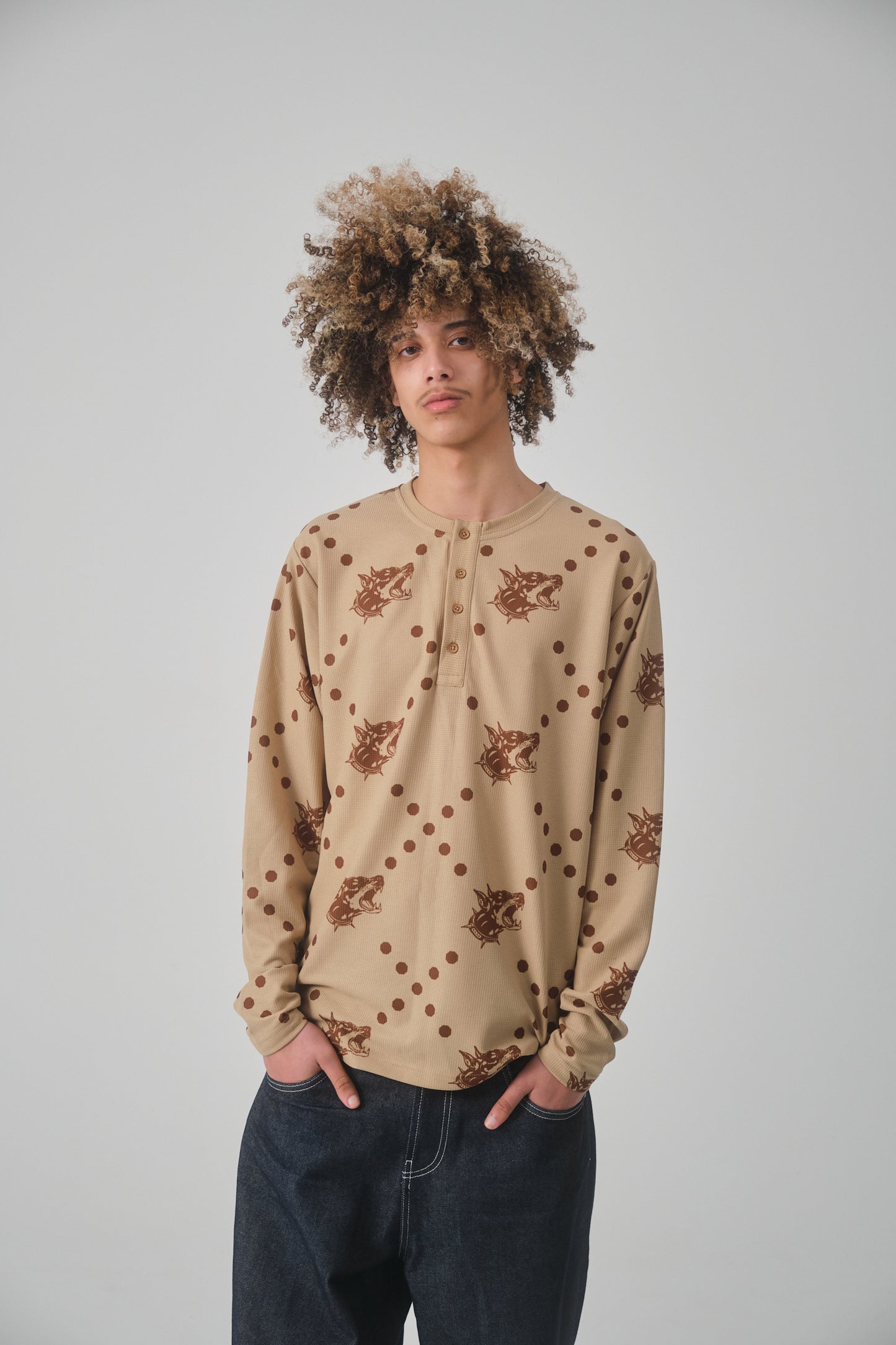 Henley Waffle Dog Longsleeve